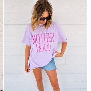 Purple 'Motherhood' Graphic T-Shirt
